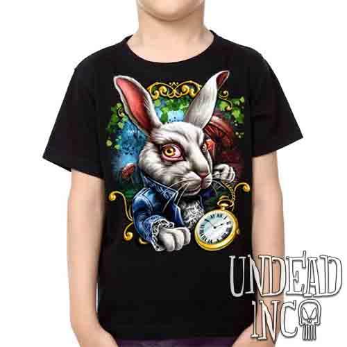 Alice In Wonderland White Rabbit – Kids Unisex Girls And Boys T Shirt Clothing