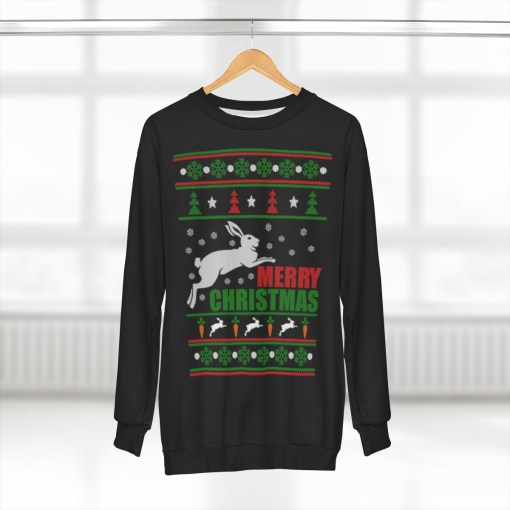 Bunny Rabbit Hopping Christmas  – Aop Unisex Sweatshirt