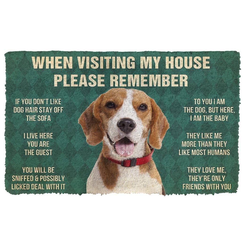 Gearhumans  GearHuman 3D Please Remember Beagle Dog’s House Rules Doormat