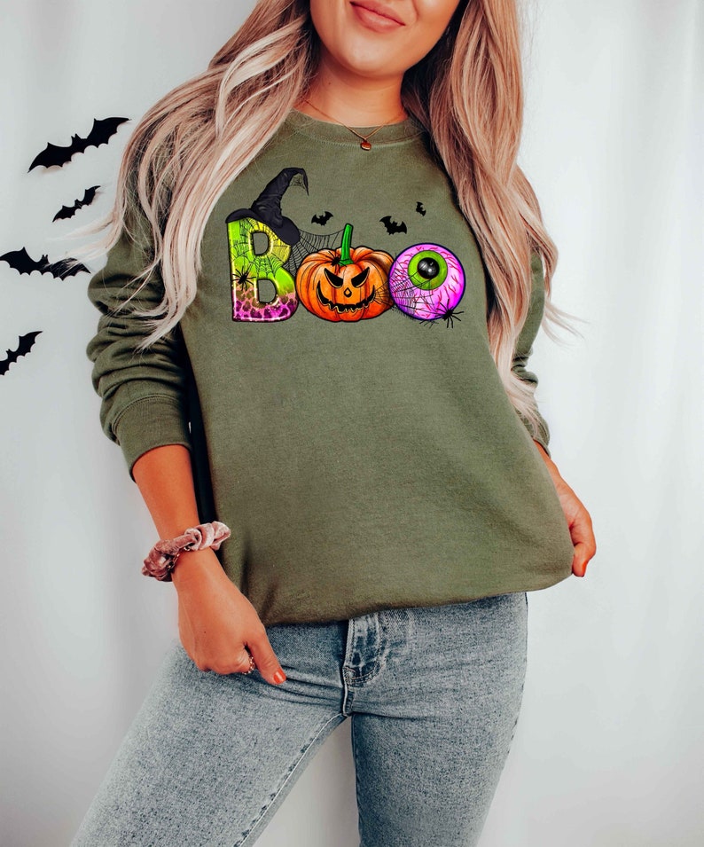 Halloween Vintage Sweatshirt, Halloween Boo Sweatshirt, Funny Halloween Sweatshirt Crewneck Sweatshirt All Over Print Sweatshirt For Women Sweatshirt For Men