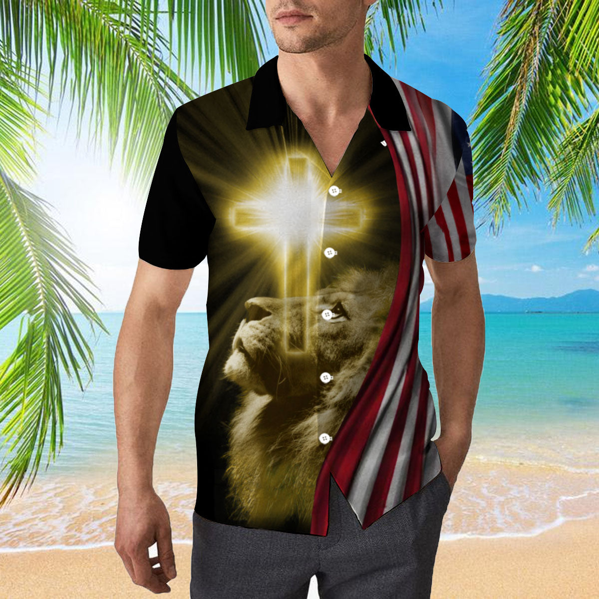 Us Marine Lion Man Of God Hawaiian Shirt | For Men & Women | Hw3324