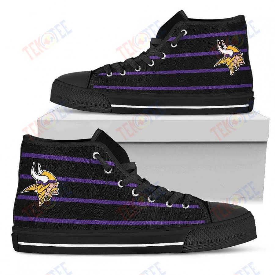 Mens Womens Minnesota Vikings High Top Shoes Edge Straight Perfect Circle Shoes TMT487