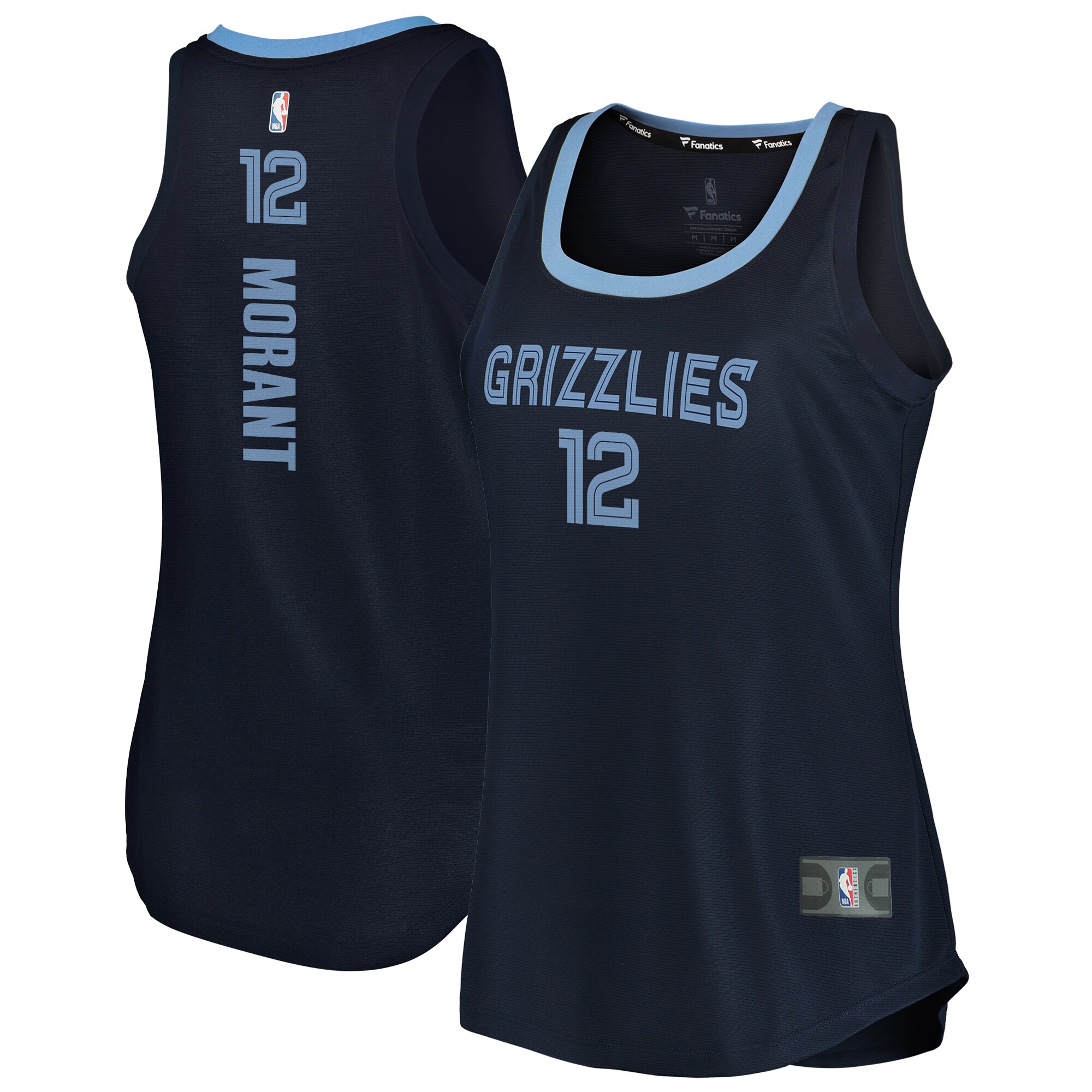 Ja Morant Memphis Grizzlies Women's Fast Break Team Tank Jersey – Icon Edition – Navy