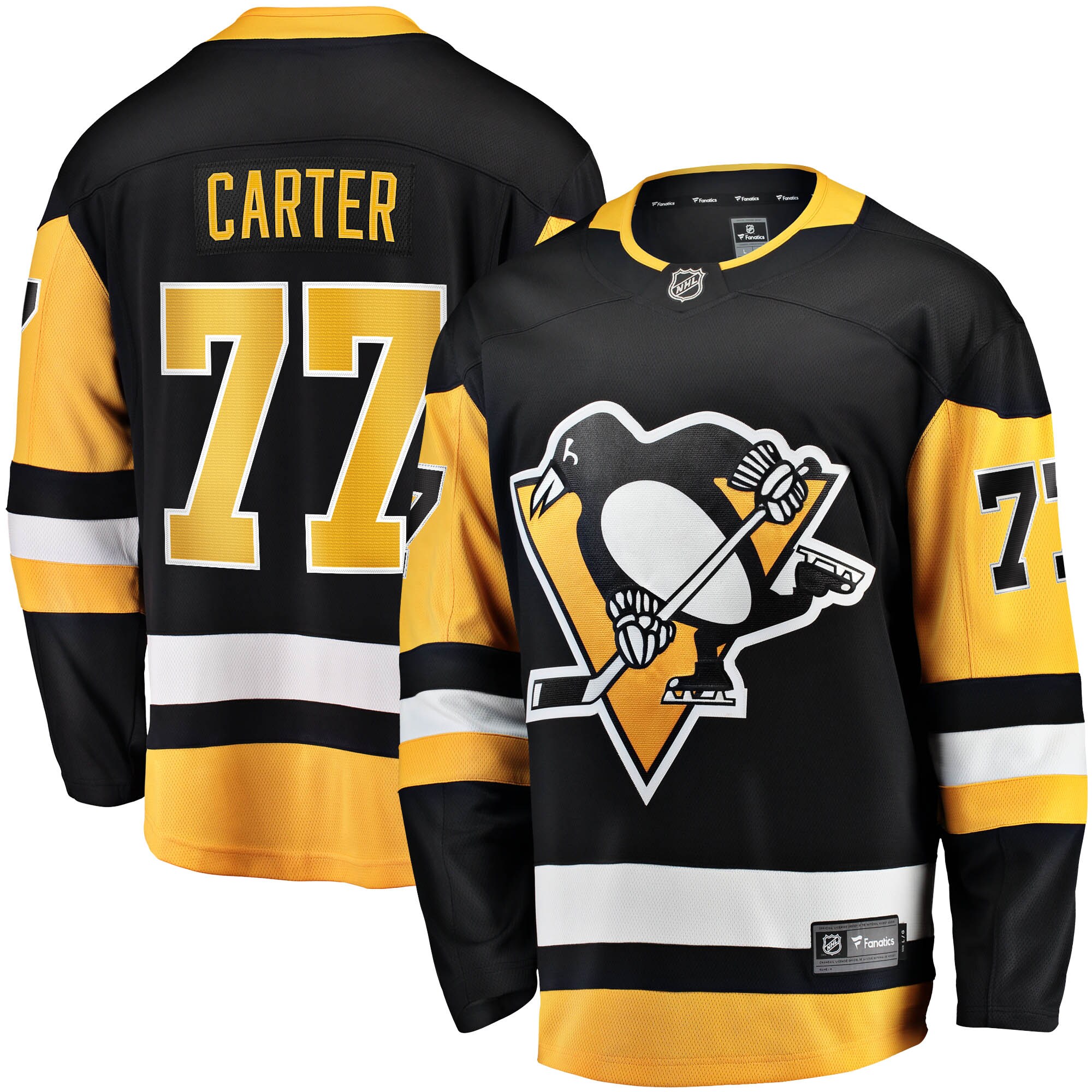 Men's Pittsburgh Penguins Jeff Carter Black Home Breakaway Jersey