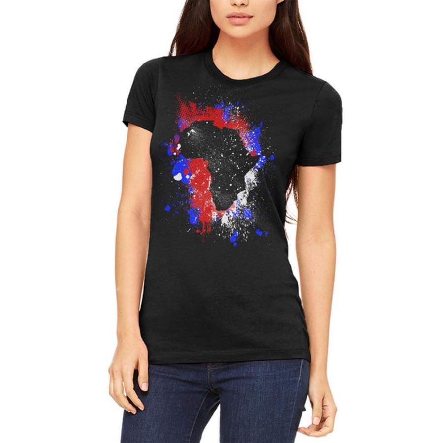 African American Splatter Juniors Soft T Shirt