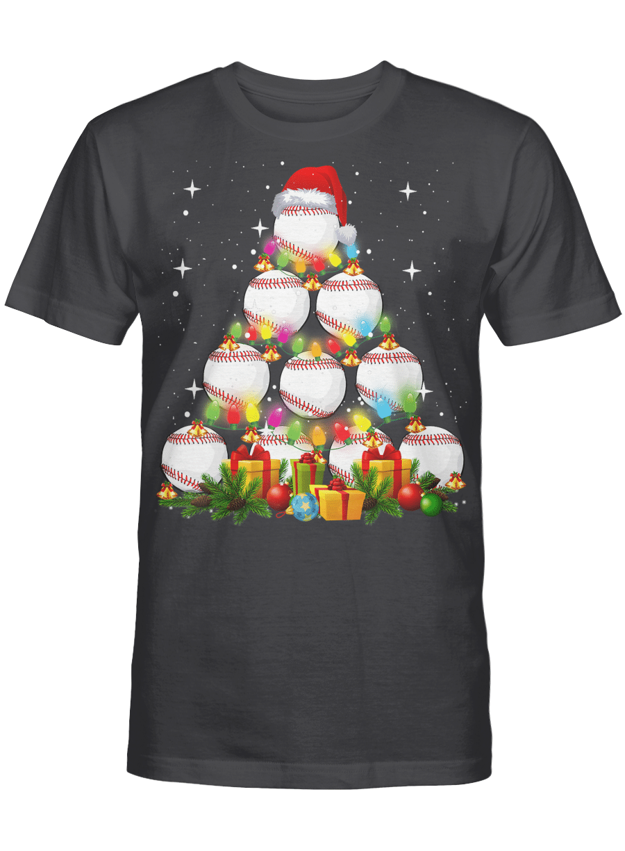 AmazeStyleZ Santa’s Reindeer, Ugly Christmas Sweater, Christmas Gift Ideas, Baseball Christmas Tree Baseball T-Shirt