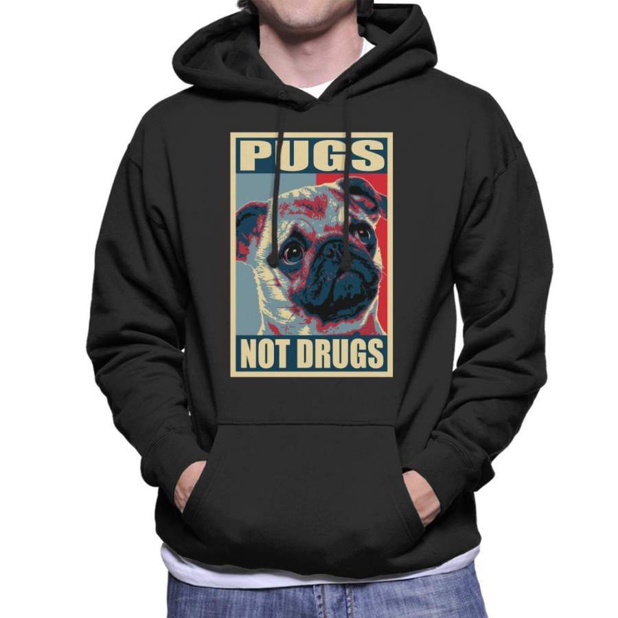 Pugs Not Drugs Men’s Hooded Sweatshirt