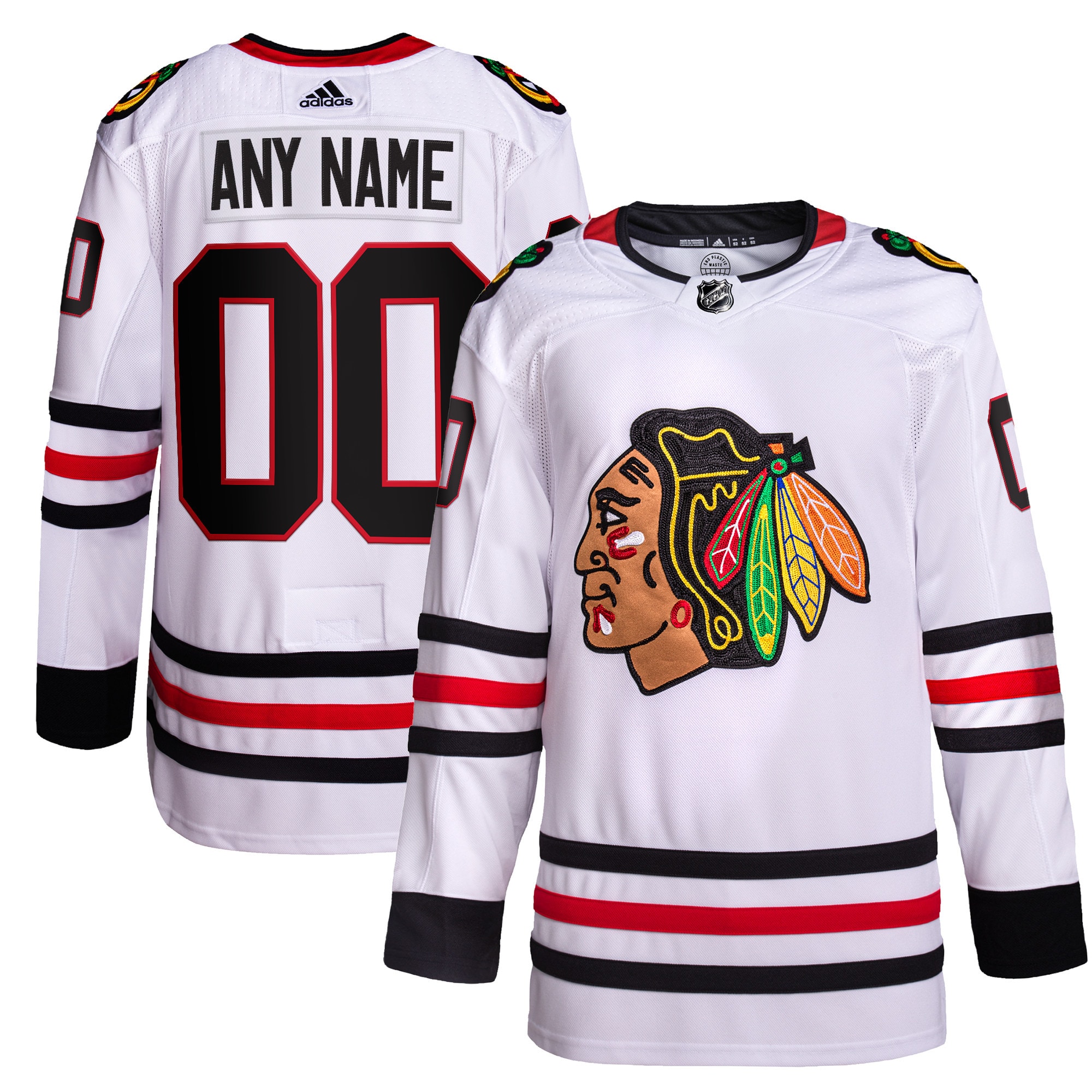 Chicago Blackhawks Away Primegreen Authentic Custom Jersey – White