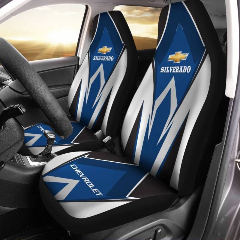 Chevrolet Silverado VTH Car Seat Cover (Set of 2) Ver 1 (Blue)