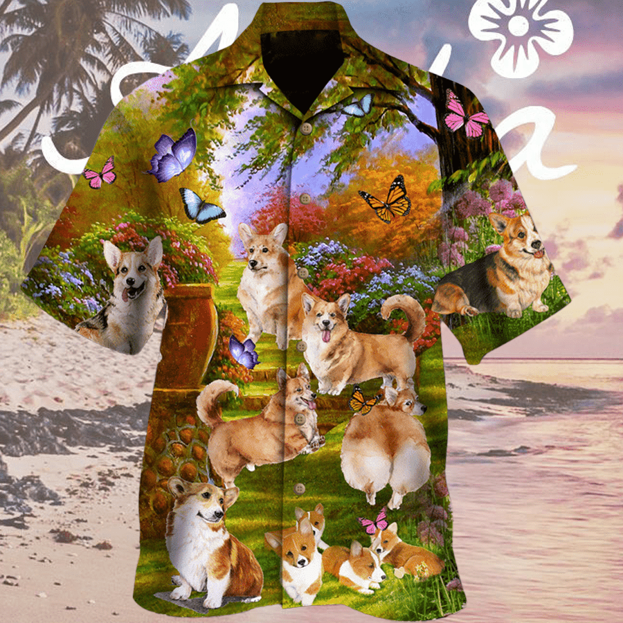 Life Is Better Wit Cute Corgi Dog Hawaii Summer Beach Shirts Ha5476