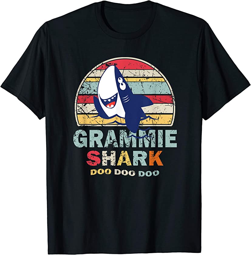 Vintage Grammie Shark Shirt Fathers Day Gift For Men Women