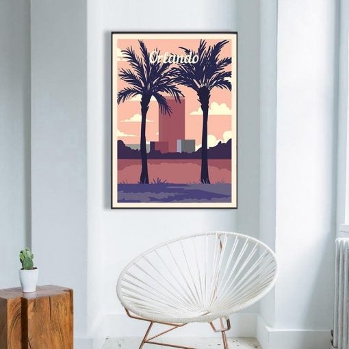 Orlando Poster, Florida Posters, Vintage Travel Poster, Travel Art