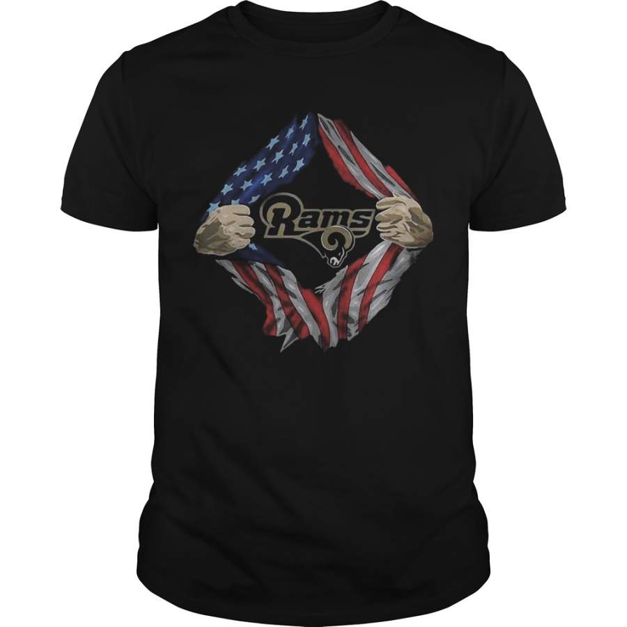 Los Angeles Rams Torn American Flag T-Shirt