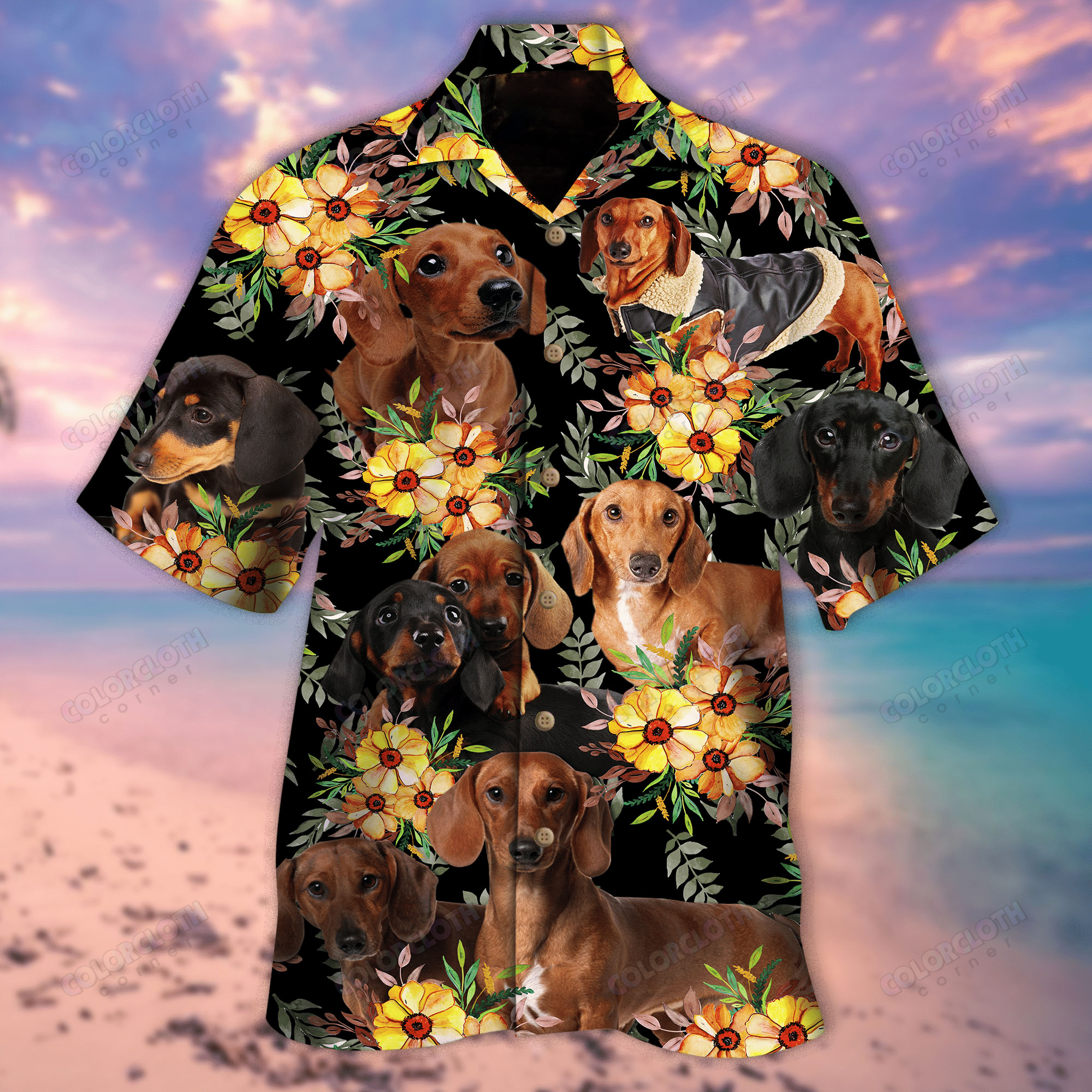 Dachshund And Flowers Hawaii Shirt Ha75675