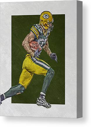 Jordy Nelson Green Bay Packers Art Joe Hamilton Canvas Print