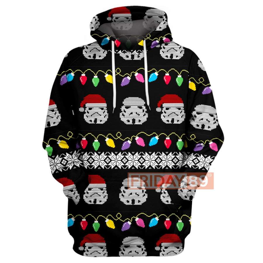 SW Stormtrooper Emoji Christmas Light Hoodie