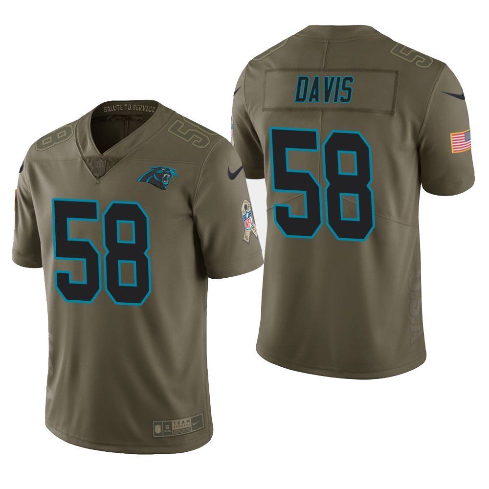 Men Carolina Panthers Thomas Davis Salute To Service Limited Olive Mens Jersey