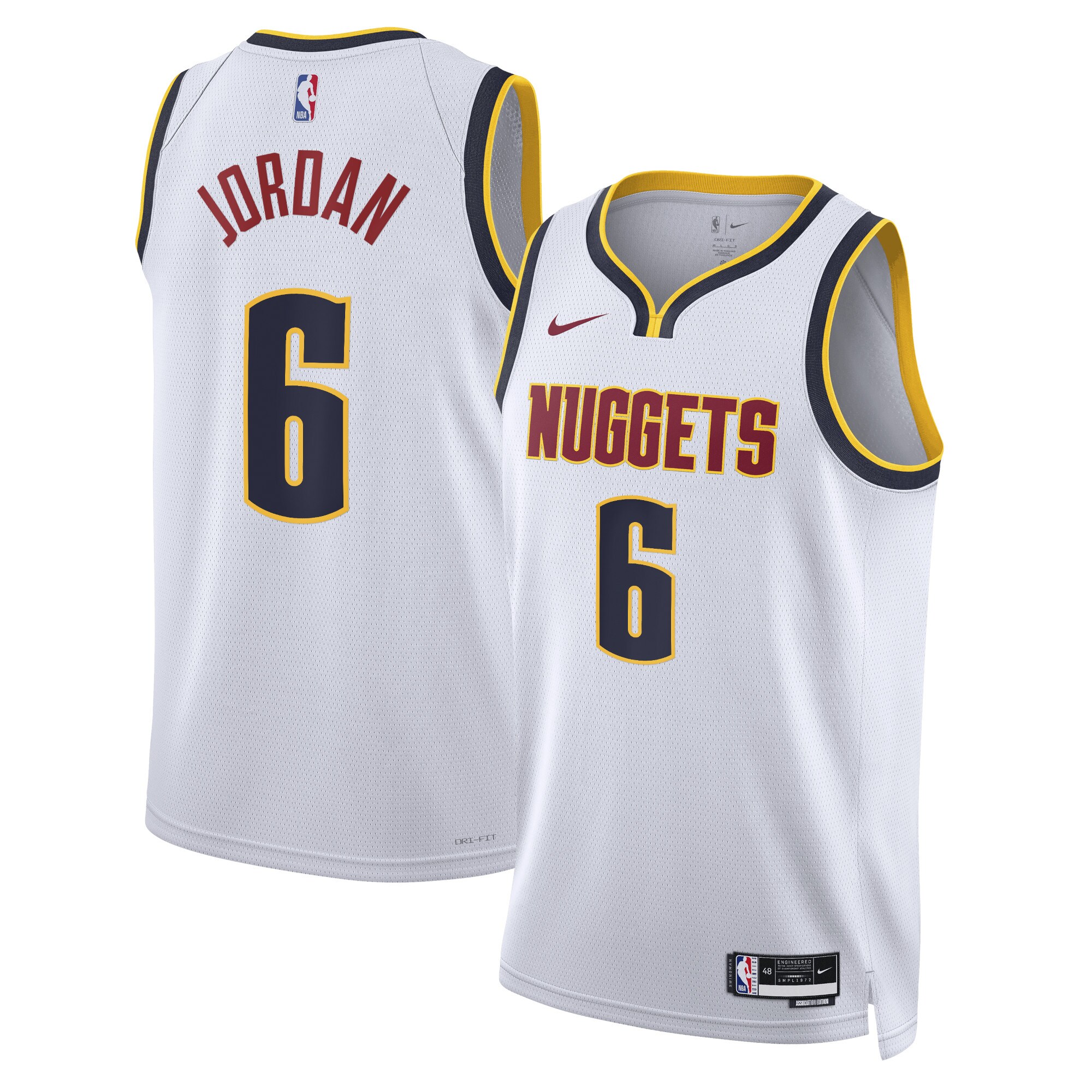 Denver Nuggets Association Edition Swingman Jersey – White – DeAndre Jordan – Unisex