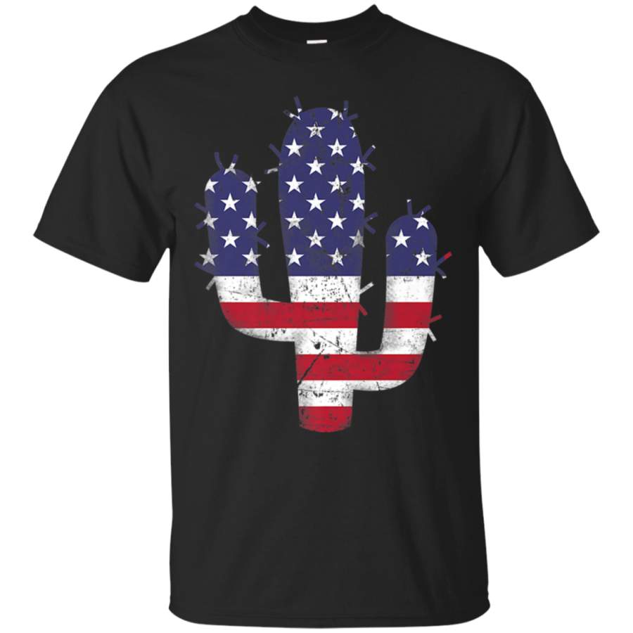 AGR Cactus Desert Usa Flag Patriotic T-shirt 4th July