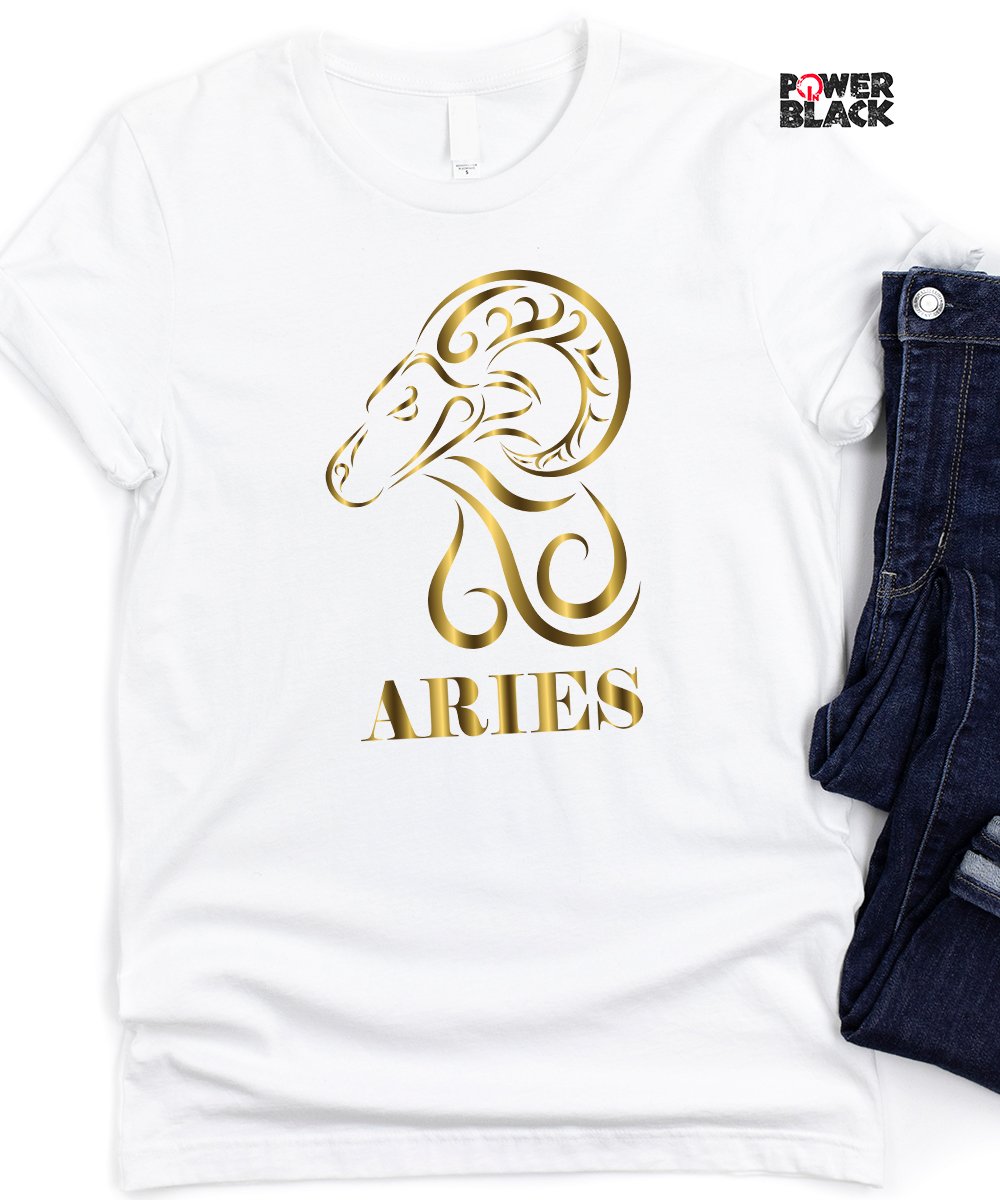 Aries Birthday Shirt (Shiny Gold Foil)