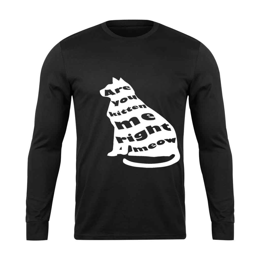 Are You Kitten Me Right Meow Bird Long Sleeve T-Shirt