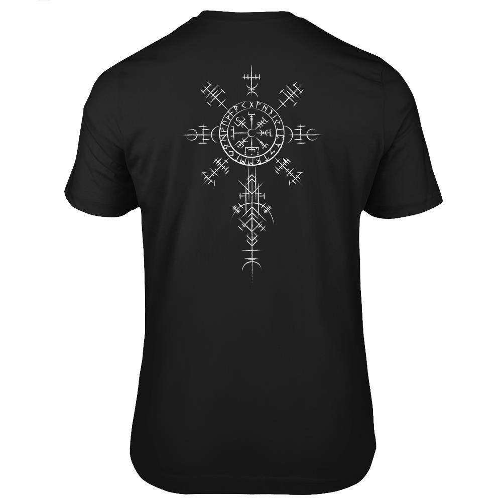 Classic Viking Symbols Compass Vegvisir Nordic T Shirts Print On Back