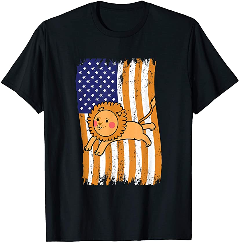 American Flag Lion T-Shirt