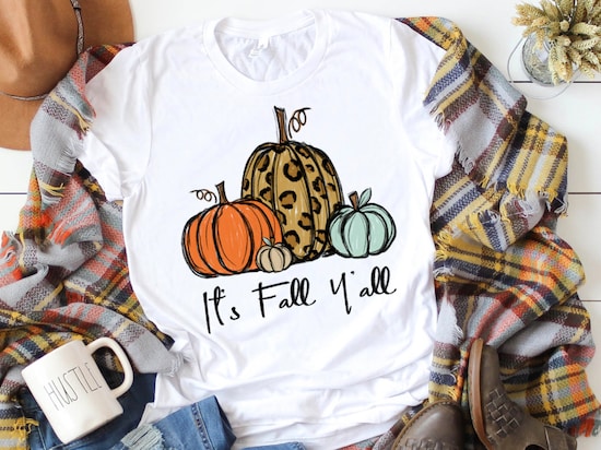 Cute Fall Pumpkin Shirt – Pumpkin Shirt – Cute Fall Shirt – It’s Fall Y’all Shirt – Leopard Print Pumpkin Shirt – Cute Fall Graphic Tee