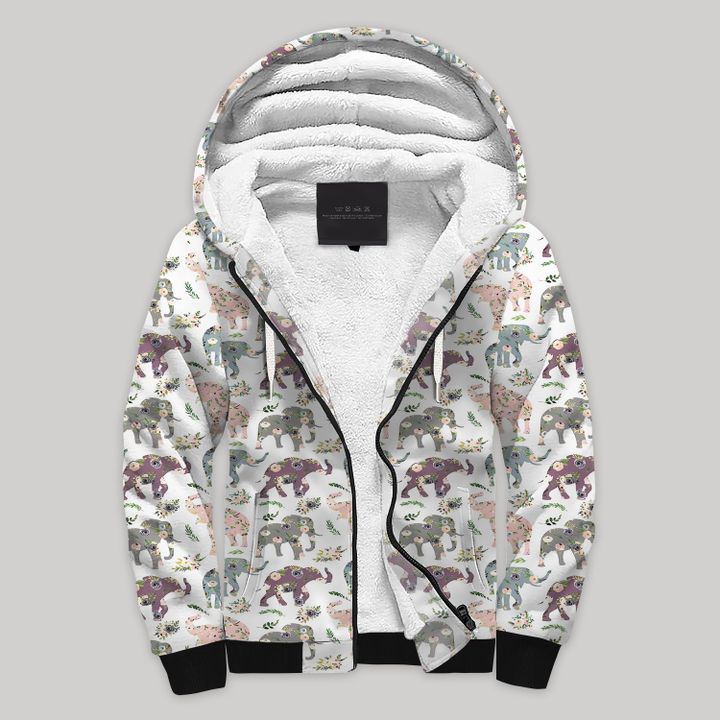 Elephants Blanket Fleece Zip Hoodie All Over Print | Fz1023