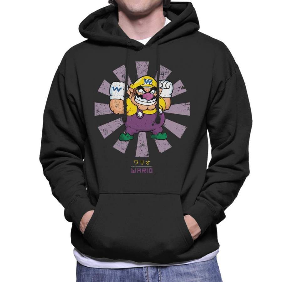 Wario Retro Japanese Super Mario Men’s Hooded Sweatshirt