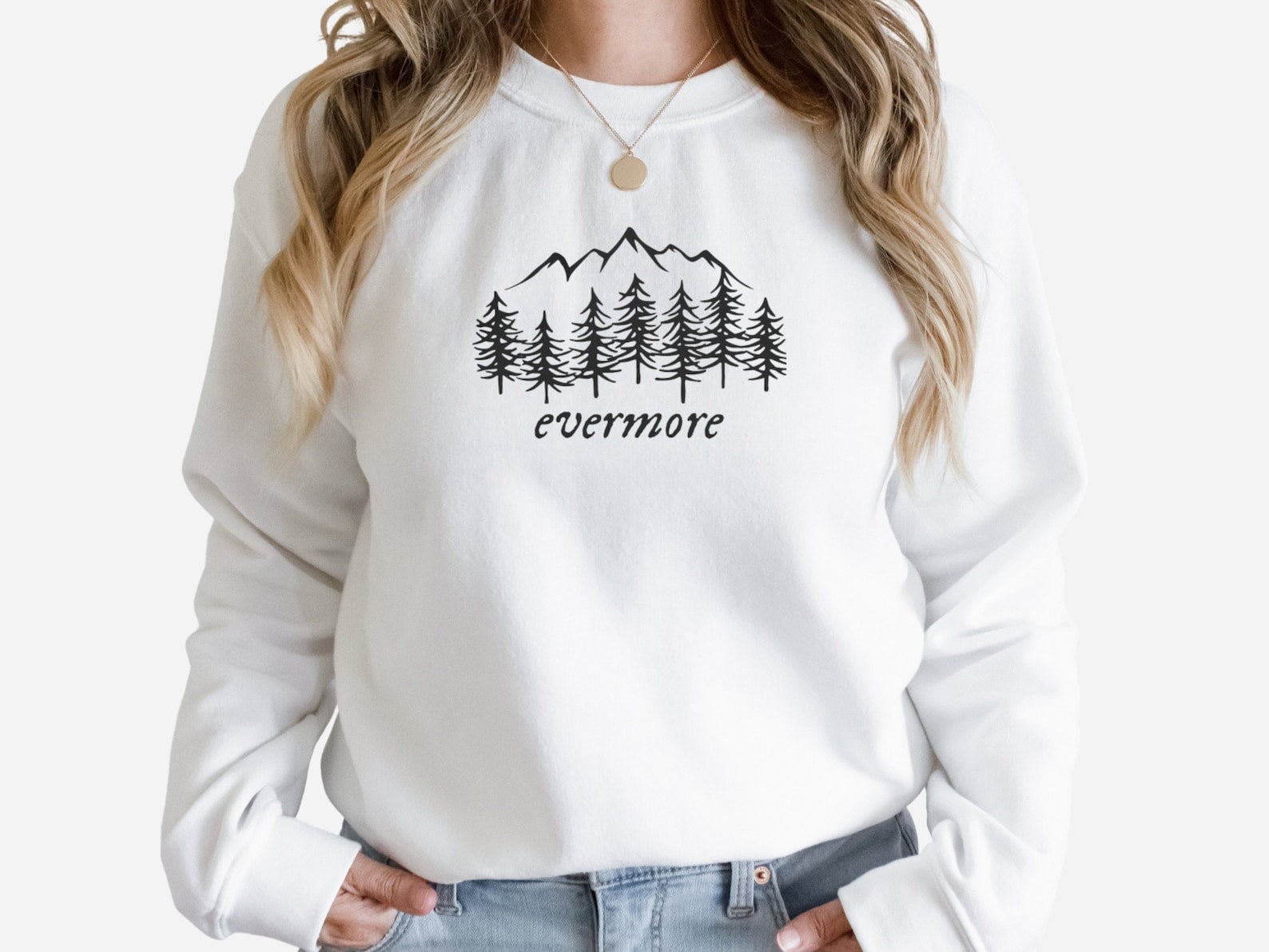 Evermore Embroidered Halloween Sweatshirt 2D Crewneck Sweatshirt All Over Print Sweatshirt For Women Sweatshirt For Men Sws3032