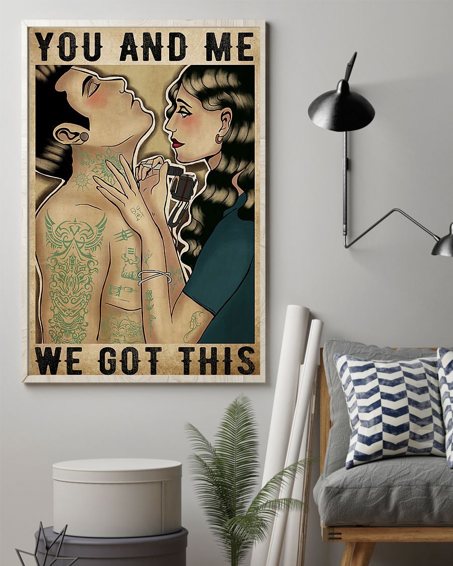 Tattoo You And Me Vertical Canvas And Poster | Wall Decor Visual Art