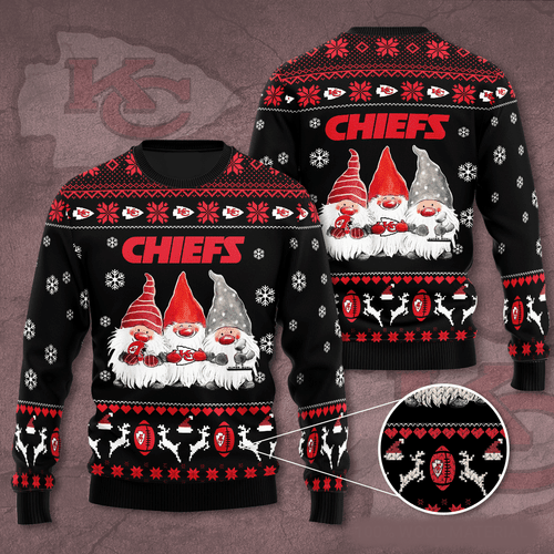 Kansas City Chiefs Sweatshirt Gnome De Noel Kansas City Chiefs Sweatshirt Black Unisex Adults For Fan