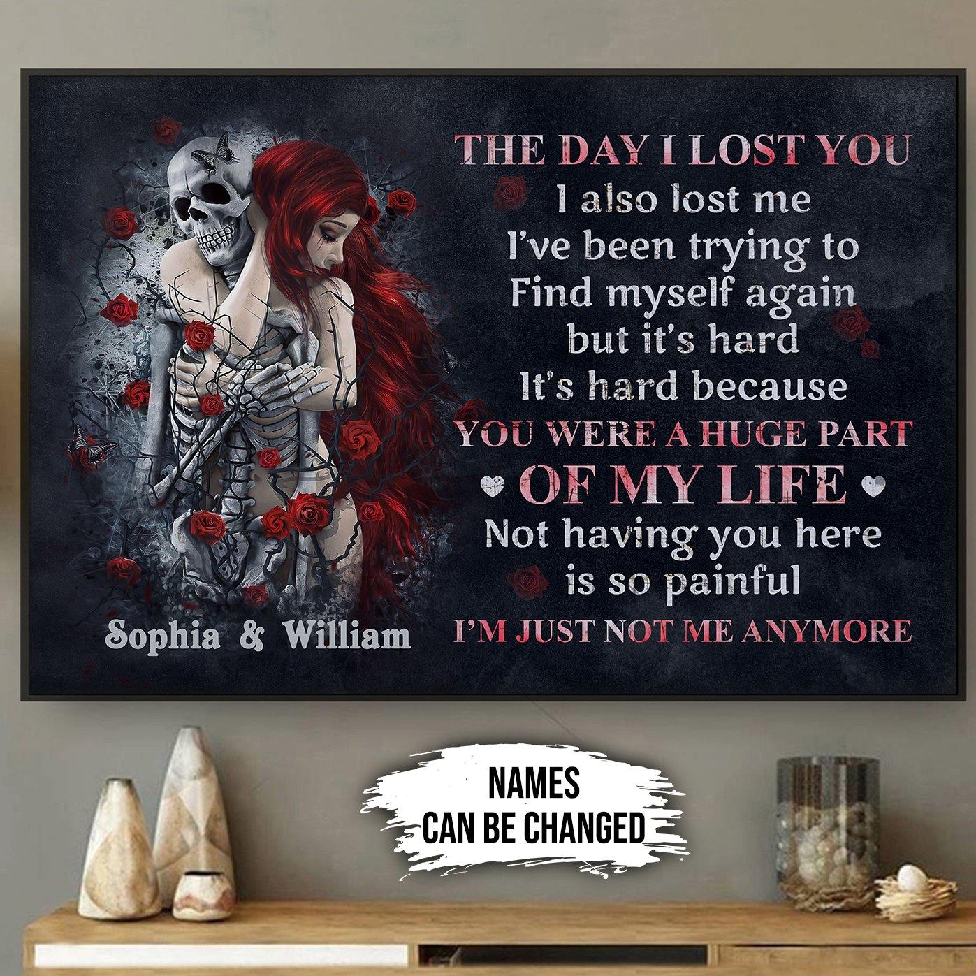 Couple The Day I Lost You Personalized Horizontal Poster, Memorial Gift