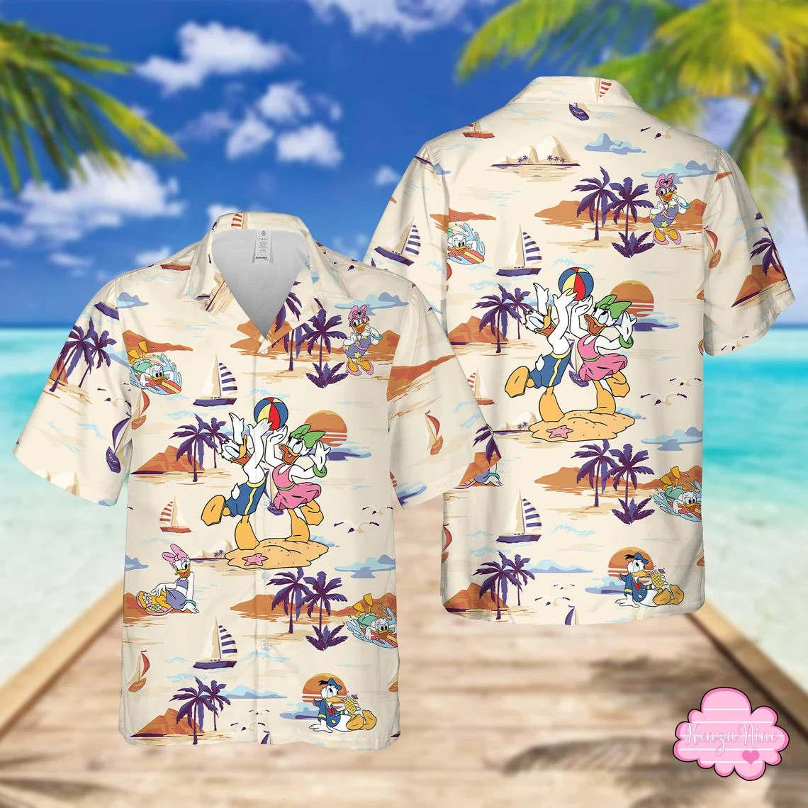 Tropical Daisy Donald Duck Hawaii Shirt 022 Ha27756