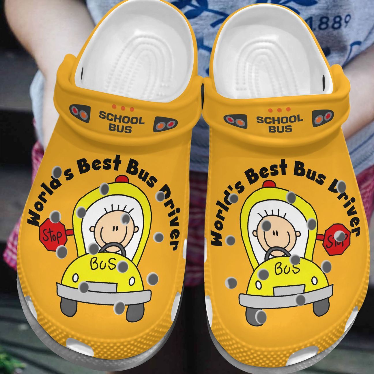 School Bus Driver Personalized Clog, Custom Name, Text, Color, Number Fashion Style For Women, Men, Kid, Print 3D World Best Bus Driver