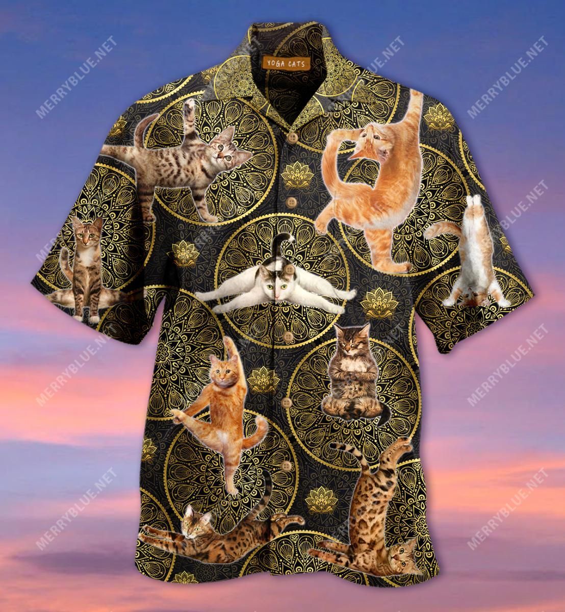 Cats Do Yoga Aloha Hawaii Shirt Colorful Short Sleeve Summer Beach Casual For Men And Women Ha63479