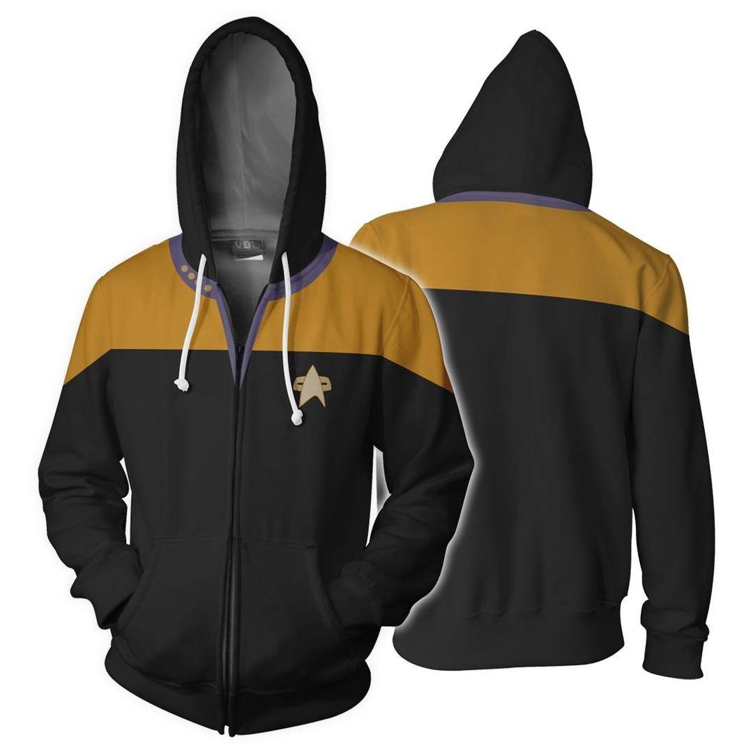 Star Trek Voyager Uniform Zip Up Hoodie