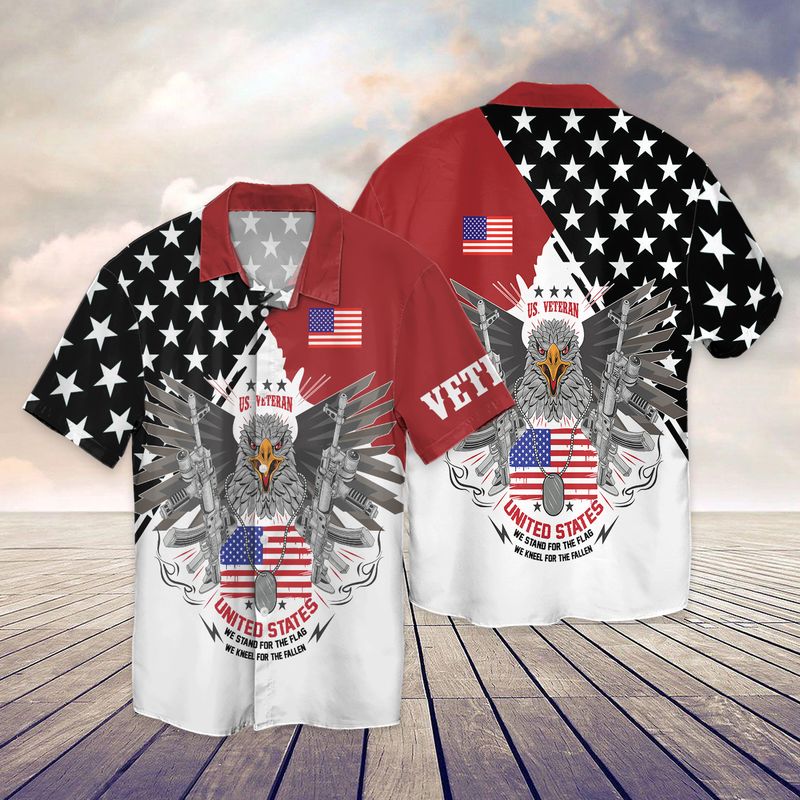 Veteran We Stand For The Flag Kneel For The Fallens 3D Full Print Hawaiian Shirt