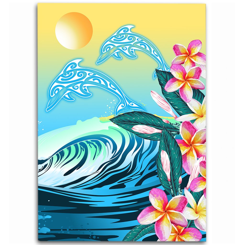 Hawaii Dolphin Plumeria Surfing Polynesian Area Rug – Muriel Style – AH – J2