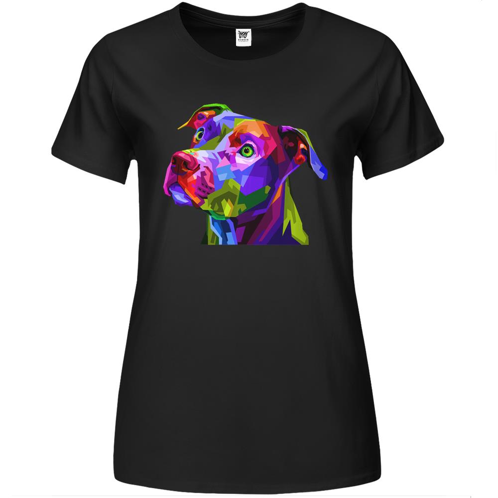 American Pitbull Terrier Pop Art Portrait For Dog Owners Premium Womens T Shirts