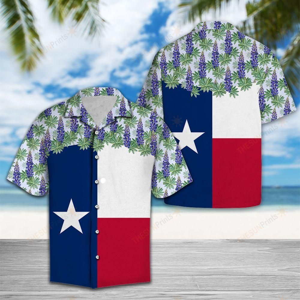 Texas Bluebonnet Flag Hawaiian Shirt Ha46292