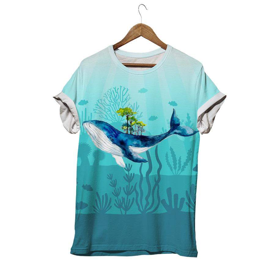 Whale Fish And Forest Fish T-shirt