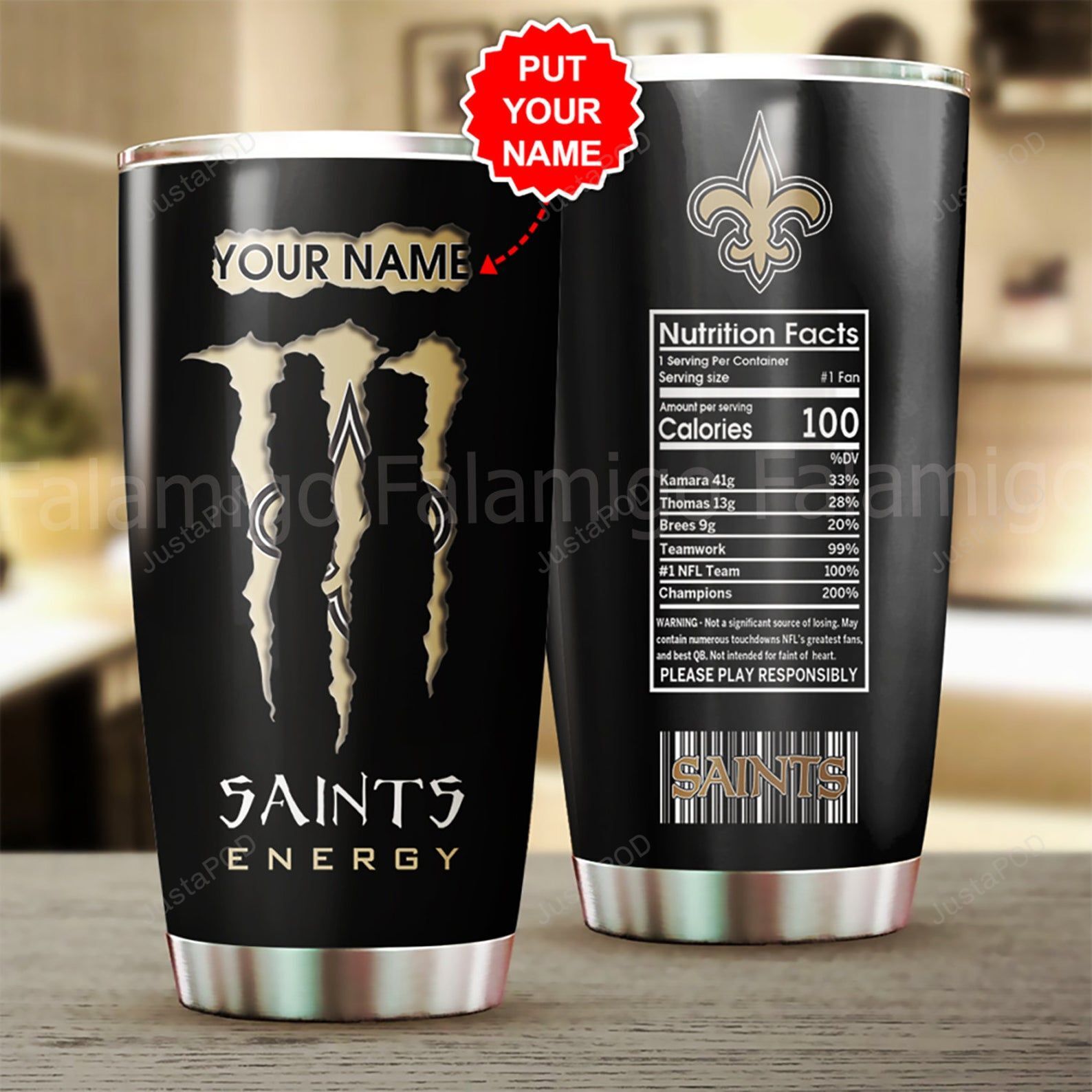 Personalized New Orleans Saints Stainless Steel Tumbler – Tumbler 20oz