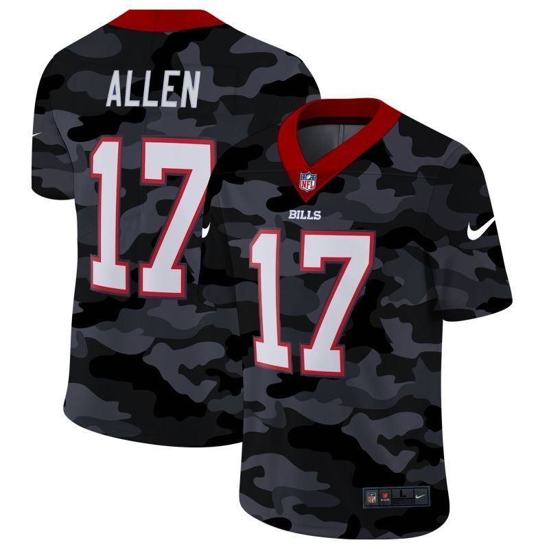 Buffalo Bills Josh Allen #17 NFL 2020 Camo Black Jersey