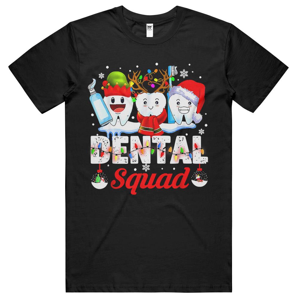 Funny Teeth Santa Reindeer Christmas Dental Squad T Shirts