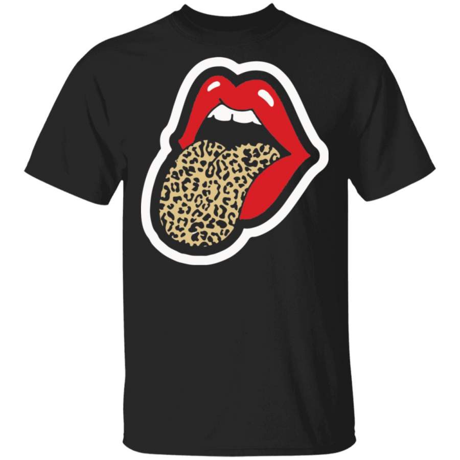 Red Lips Leopard Tongue shirt