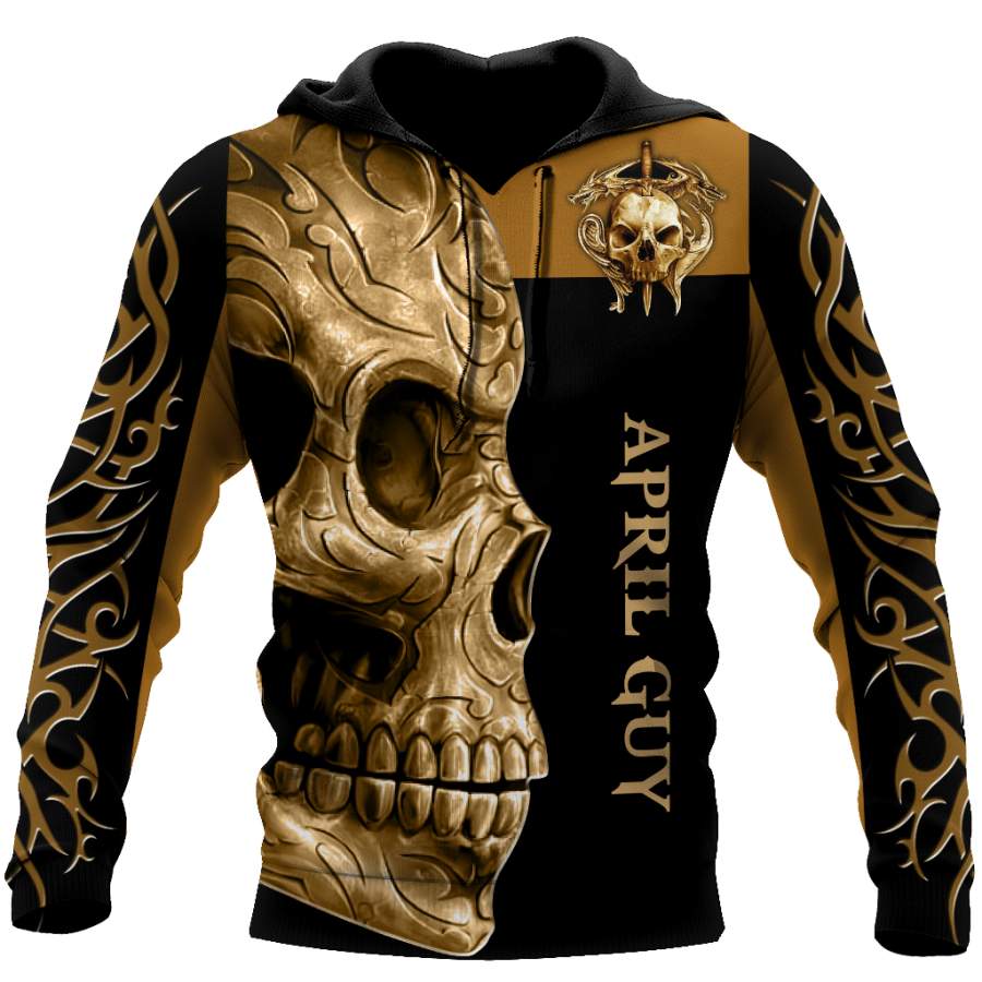 April Guy Skull 3D All Over Printed Shirts For Men and Women