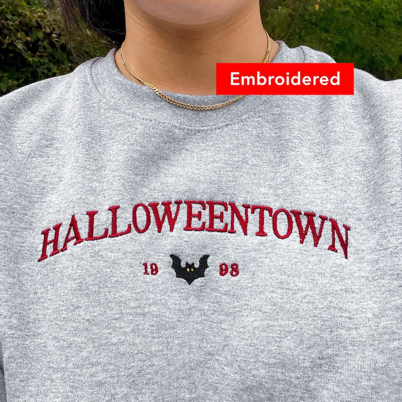 Halloweentown Embroidered Sweatshirt 2D Crewneck Sweatshirt All Over Print Sweatshirt For Women Sweatshirt For Men Sws3163