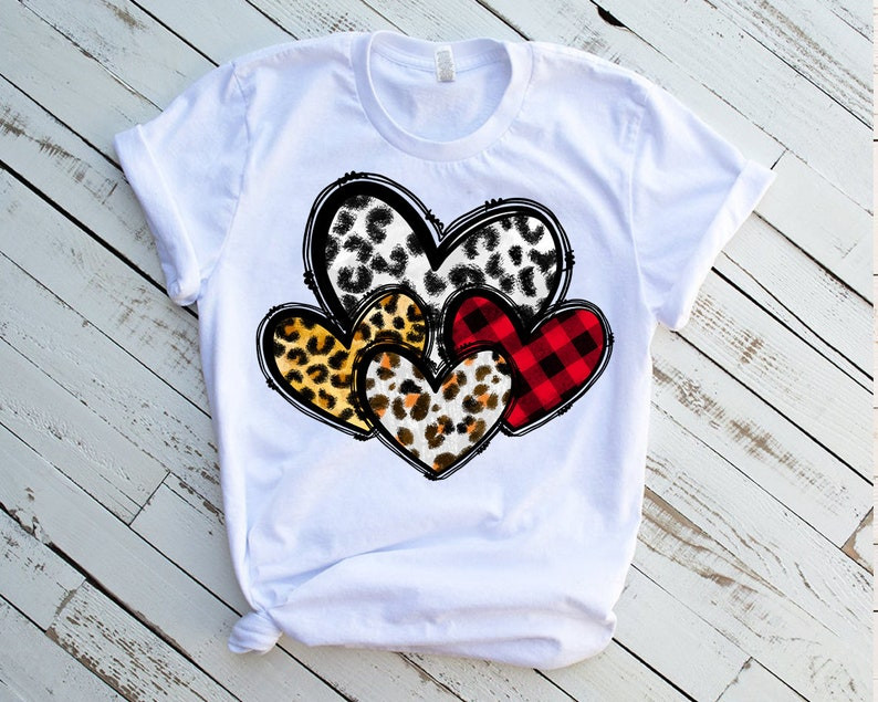 Valentines Day Gifts For Him/Her, Tshirt For Boyfriend, Girlfriend, Wife, Husband, Buffalo Plaid Leopard Heart Tshirt For Him, Her, Boyfriend, Girlfriend, Wife, Husband Valentines Day Gift